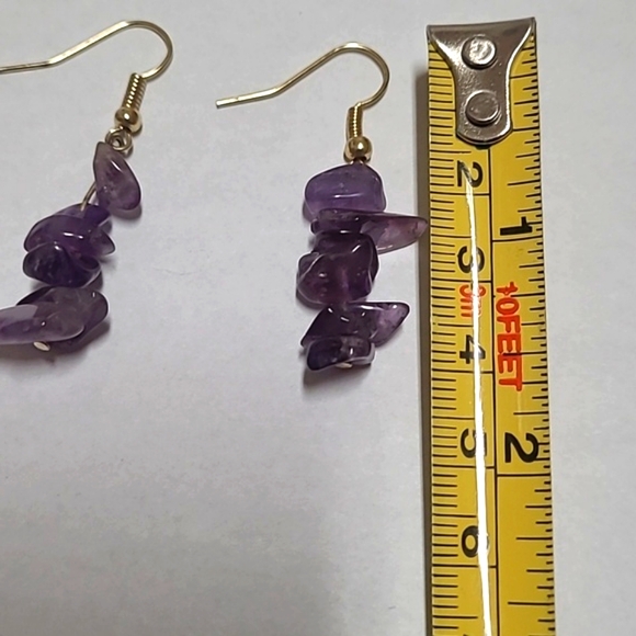 Amethyst Chip Earrings - Picture 3 of 3